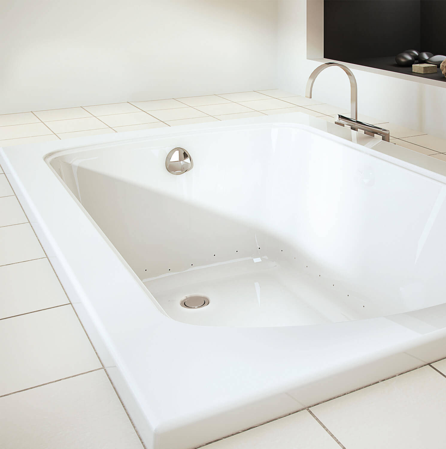 Bainultra Meridian® 6042 alcove drop-in air jet bathtub for your modern bathroom