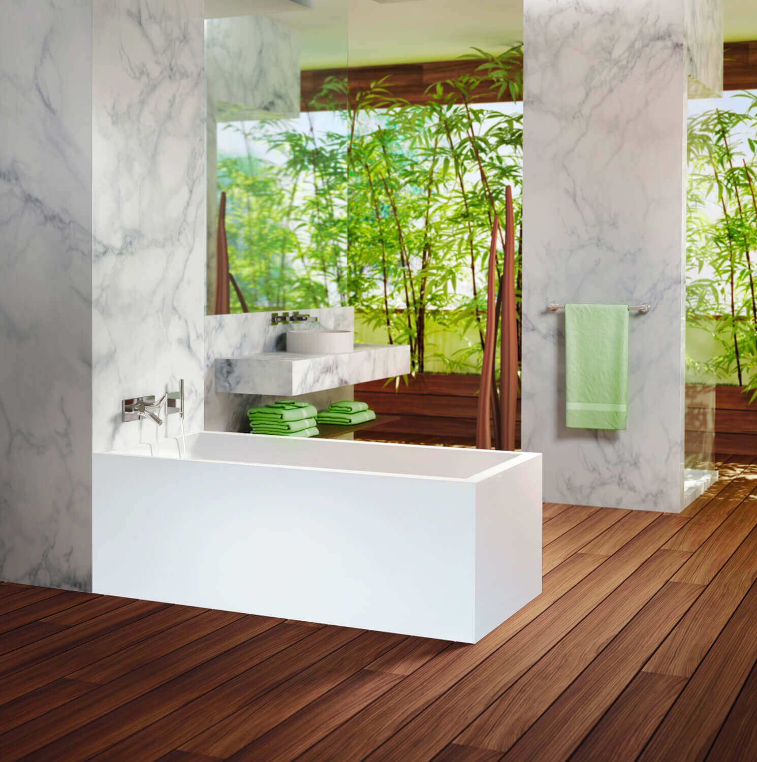 Bainultra Nokori™ 5827 freestanding air jet bathtub for your modern bathroom