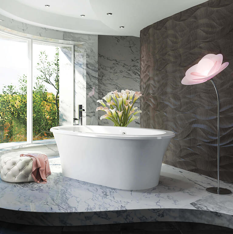 Bainultra Balneo® freestanding air jet bathtub for your modern bathroom