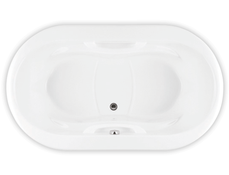 Bainultra Amma® Oval 7242 drop-in undermount air jet bathtub for two