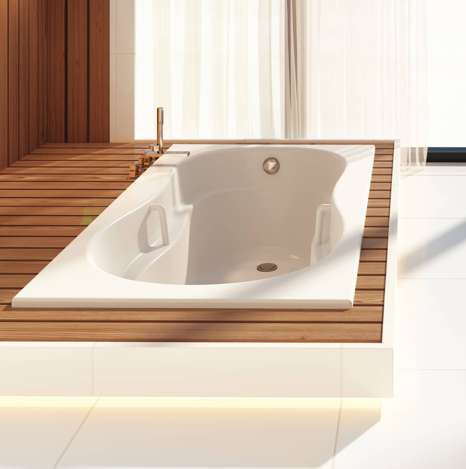 Bainultra Azur 60 collection alcove drop-in air jet bathtub for your master bathroom